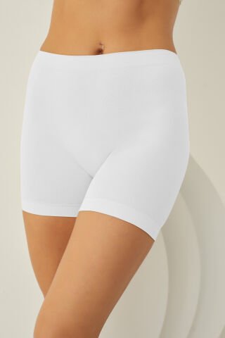 Nbb 2029 Bayan Dikişsiz Şort BEYAZ - S