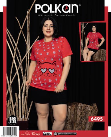 Polkan 6495 Battal Bayan Şortlu Takım