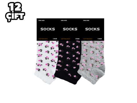 Esinti 10-2 3 Boyutlu Bayan Patik 12'li