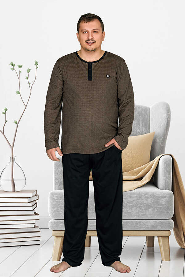 Berland 3803 Erkek Modal Uzun Kol Battal Pijama Takımı