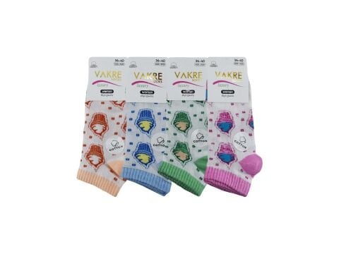Vakre 9328-18 (36-40) Bayan Penye Patik Çorap 12'li