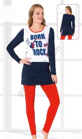 POLKAN 8549 BAYAN UZUN KOLLU PİJAMA TAKIMI