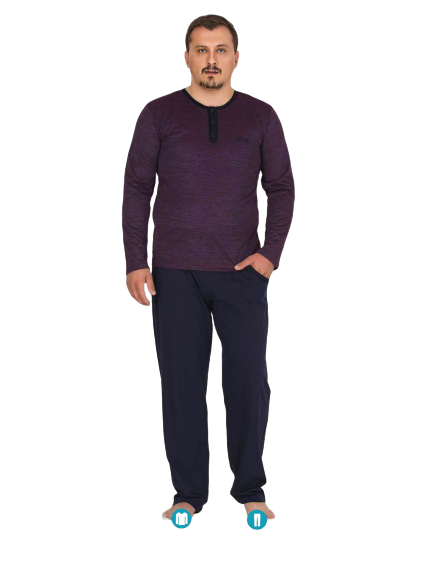 Berland 3757 Erkek Modal Uzun Kol Battal Pijama Takımı