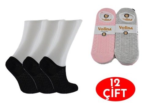 Volina Pamuklu Bayan Babet Çorap 12'li