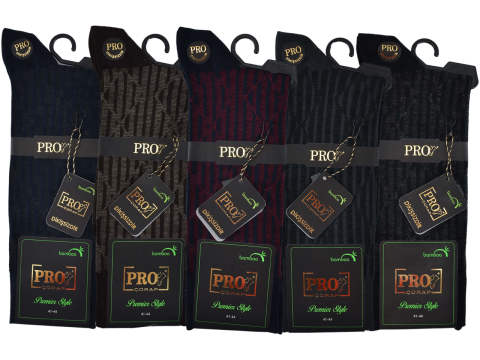 PRO 17649 Dikişsiz Likralı Erkek Bambu Çorap 12'li