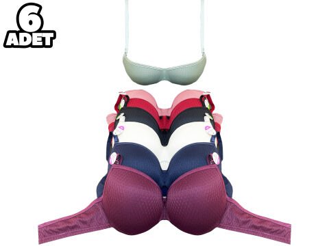 Aysemin 5089 B Cup (75-80-85-90) Balenli Destekli Bayan Sütyen 6'lı
