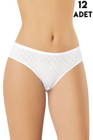 Kota 5031 Transferli Ribana Bayan Bikini (M-L-XL) 12'li BEYAZ - XL