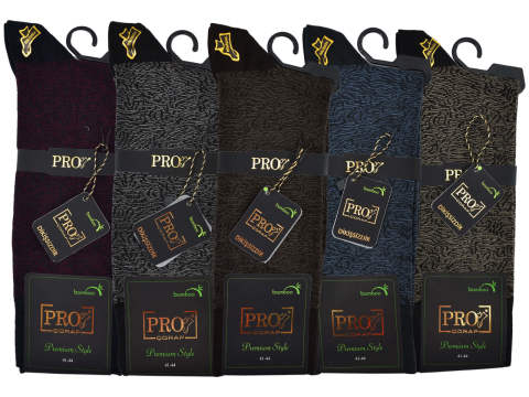 PRO 17655 Dikişsiz Likralı Erkek Bambu Çorap 12'li