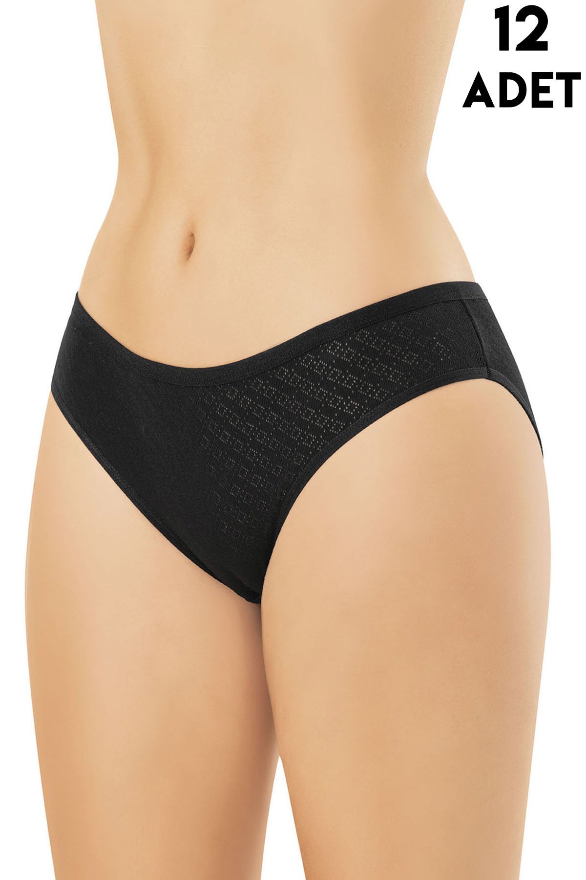 Kota 5031 Transferli Ribana Bayan Bikini (M-L-XL) 12'li SİYAH - L