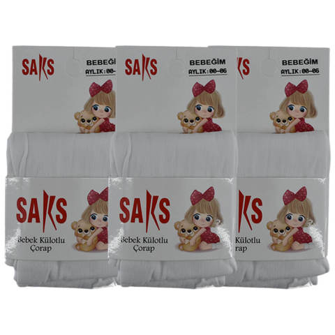 Saks Micro 50 Denye Kız Çocuk Bebeğim Düz Külotlu Çorap 6'lı