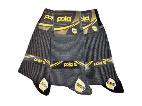 Pola 1504 Dört Mevsim Likralı Erkek Modal Çorap 12'li