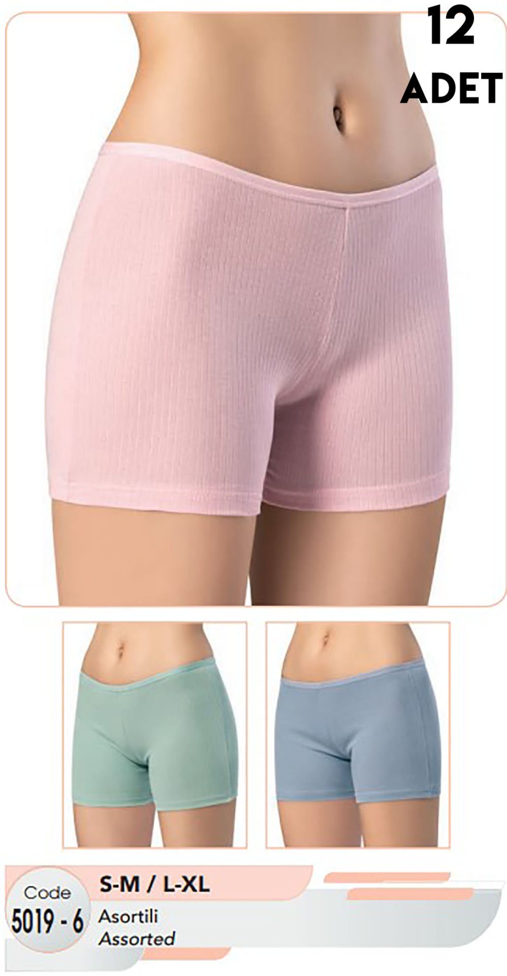 Kota 5019-6 Bayan Raporlu Ribana Şort 12'li