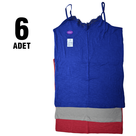 Defnem 5260 İp Askılı Filamlı Bayan Atlet 6'lı