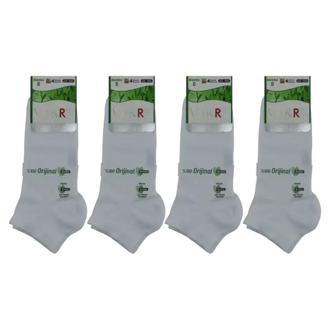 Vakre 9304 (40-45 NO) Dikişsiz Erkek Bambu Patik Çorap 12'li