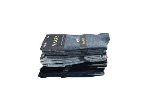 Vakre 9014-25 (41-44) Erkek Penye Likralı Çorap 12'li