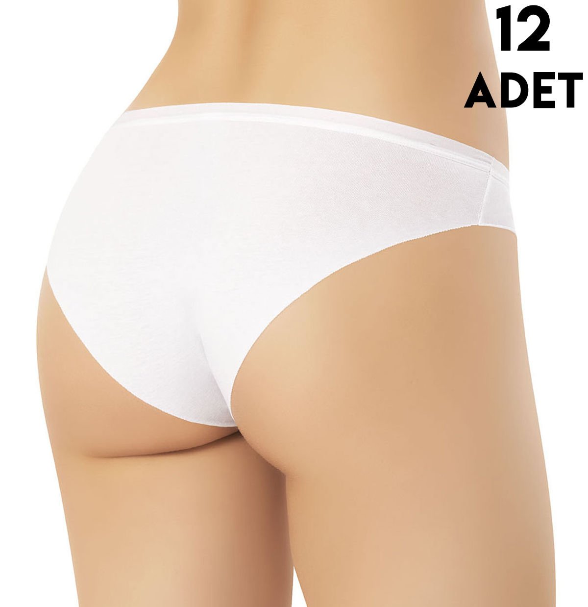 Kota 5027 Dikişsiz Penye Bayan Bikini (M-L-XL) 12'li BEYAZ - M