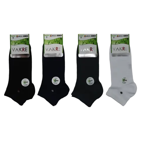 Vakre 9304-1 (40-45 NO) Dikişsiz Erkek Bambu Patik Çorap 12'li