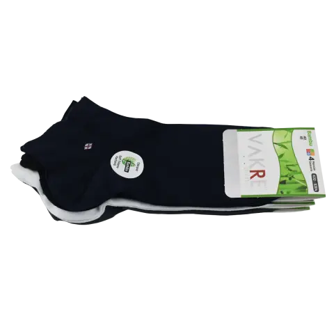 Vakre 9304-1 (40-45 NO) Dikişsiz Erkek Bambu Patik Çorap 12'li