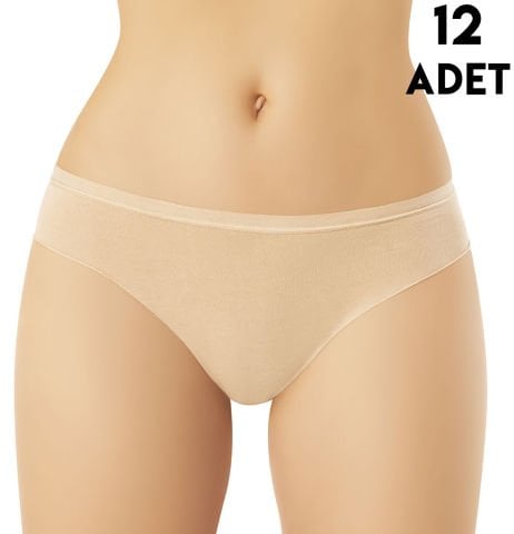 Kota 5027 Dikişsiz Penye Bayan Bikini (M-L-XL) 12'li TEN - XL