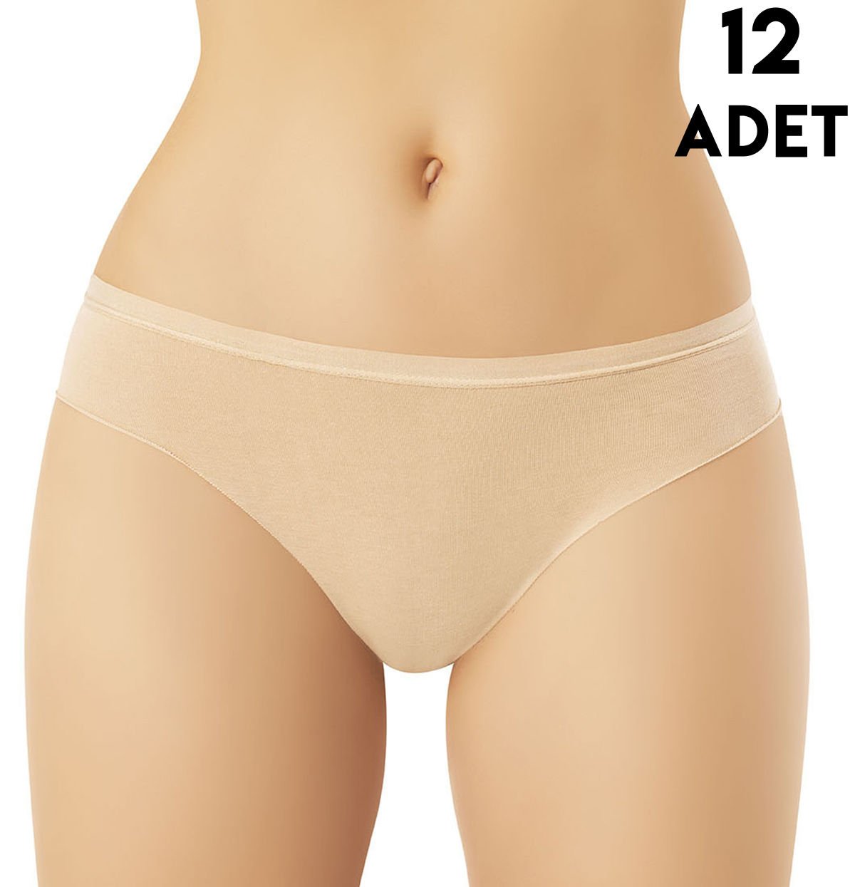Kota 5027 Dikişsiz Penye Bayan Bikini (M-L-XL) 12'li TEN - L