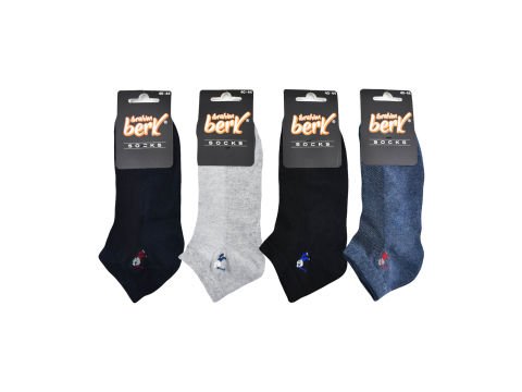 İbrahim Berk 11-35 Erkek Likralı Patik Çorap 12'li