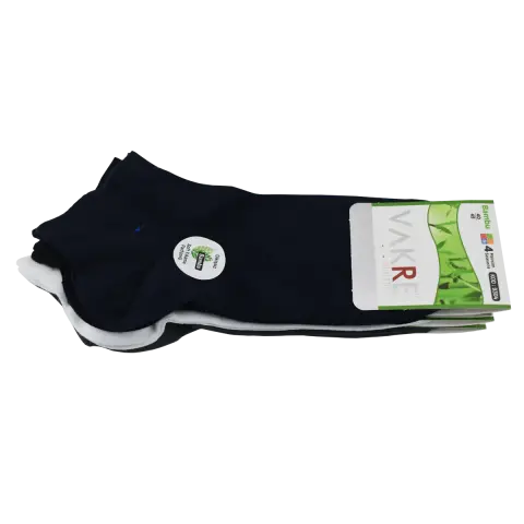 Vakre 9304-2 (40-45 NO) Dikişsiz Erkek Bambu Patik Çorap 12'li