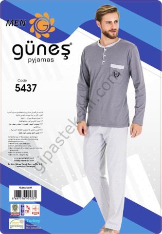 Güneş 5437 Uzun Kol Mevsimlik Erkek Pijama Takımı