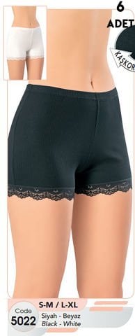 Kota 5022 Bayan Kaşkorse Paça Dantelli Şort 6'lı