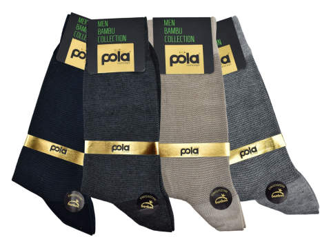 Pola 1612 Yazlık Likralı Erkek Bambu Çorap 12'li