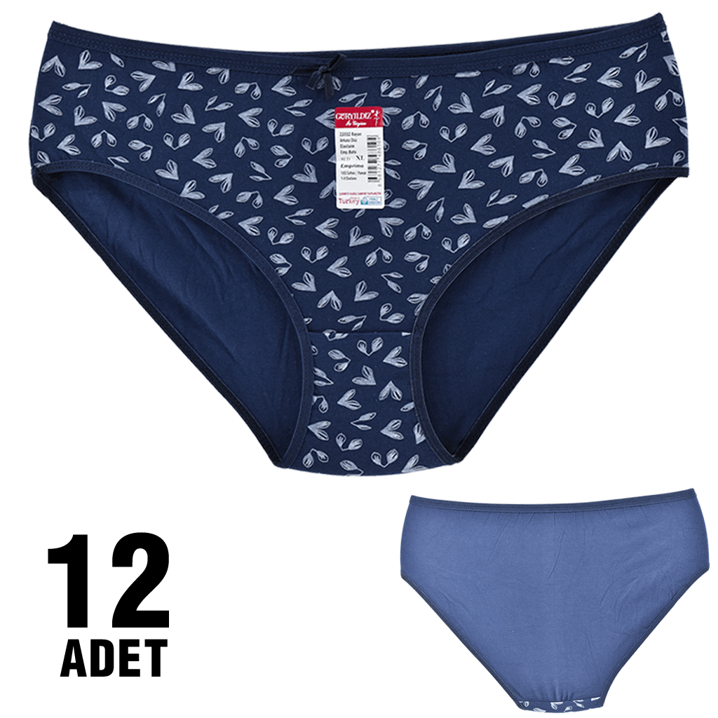 Güryıldız 92007-4 XL Desenli Bayan Bato 12'li