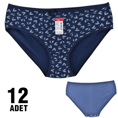 Güryıldız 92007-4 XL Desenli Bayan Bato 12'li