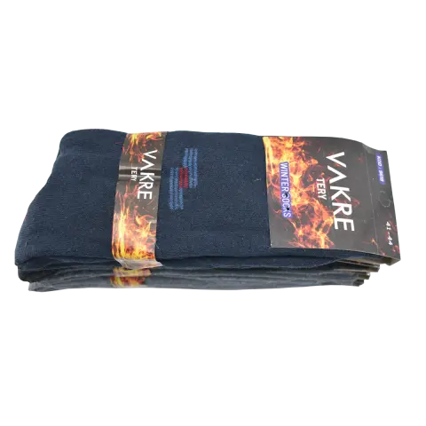 Vakre 9618-16 (41-44) Erkek Penye Havlu Kışlık Çorap 12'li
