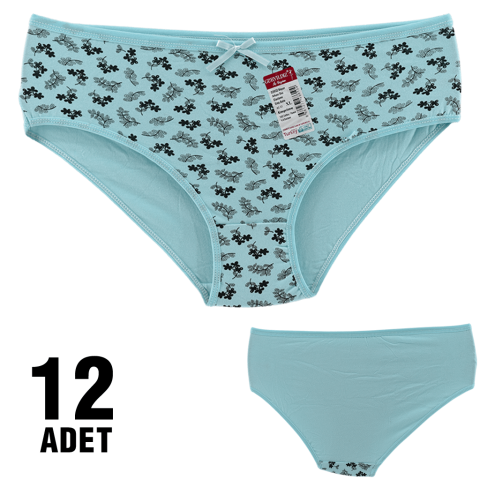 Güryıldız 92007-3 XL Desenli Bayan Bato 12'li