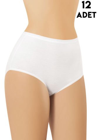 Kota 5110 (L-XL-2XL-3XL) Yüksek Bel Bayan Külot 12'li BEYAZ - L