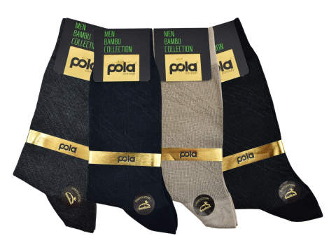 Pola 1609 Yazlık Likralı Erkek Bambu Çorap 12'li