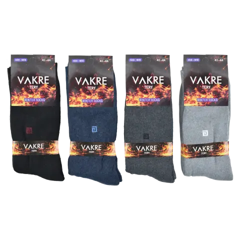 Vakre 9618-19 (41-44) Erkek Penye Havlu Kışlık Çorap 12'li