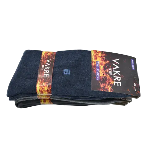 Vakre 9618-19 (41-44) Erkek Penye Havlu Kışlık Çorap 12'li