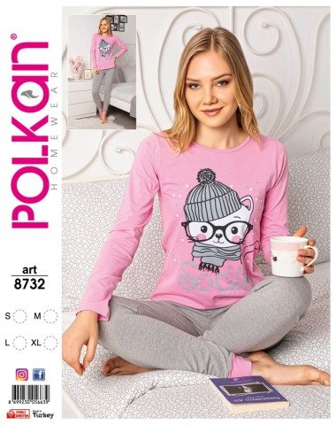 Polkan 8732 Uzun Kol Bayan Pijama Takımı