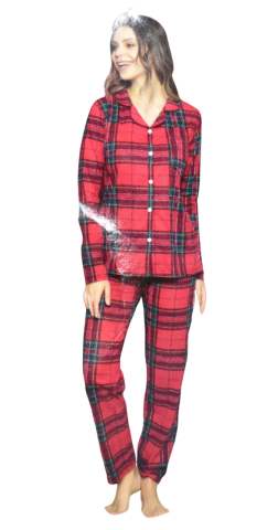 Polcan 2036 Uzun Kollu Düğmeli Bayan Pijama Takımı