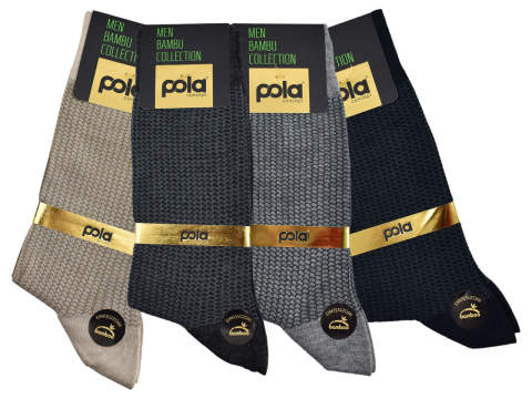 Pola 1607 Yazlık Likralı Erkek Bambu Çorap 12'li