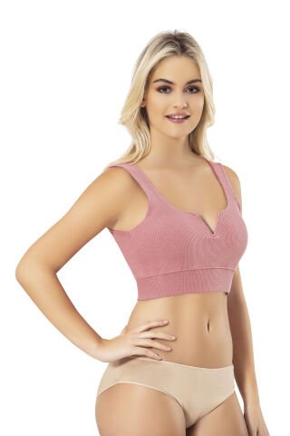 Kota 6807 Penye Kaşkorse Bayan Pedli Bustiyer 6'lı XL - PUDRA