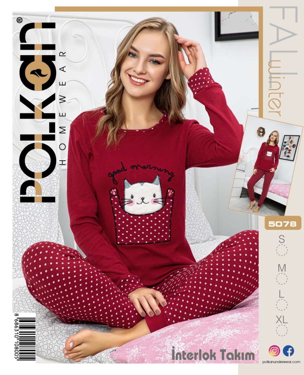 Polkan 5078 İnterlok Bayan Pijama Takımı