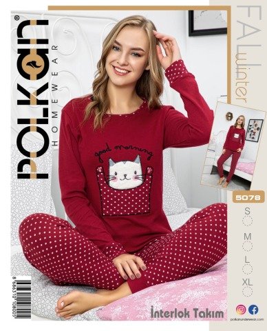 Polkan 5078 İnterlok Bayan Pijama Takımı
