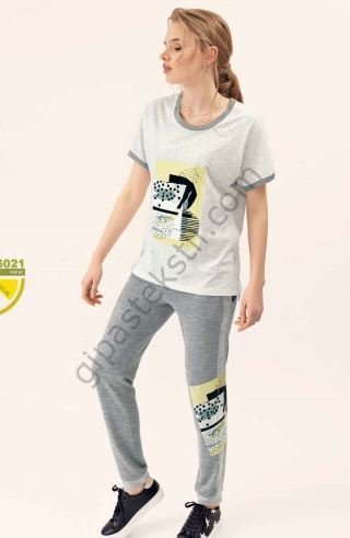 FANTASY BAYAN KISA KOL PİJAMA TAKIMI KATALOG RENGİ - L