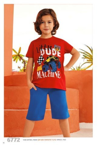 Güryıldız 6772 Kısa Kollu Şortlu Erkek Çocuk Pijama Takımı