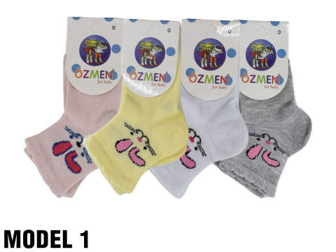 Özmen 0-1-3 Yaş Kız Bebek Çorap 12'li