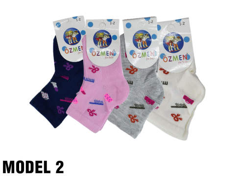 Özmen 0-1-3 Yaş Kız Bebek Çorap 12'li