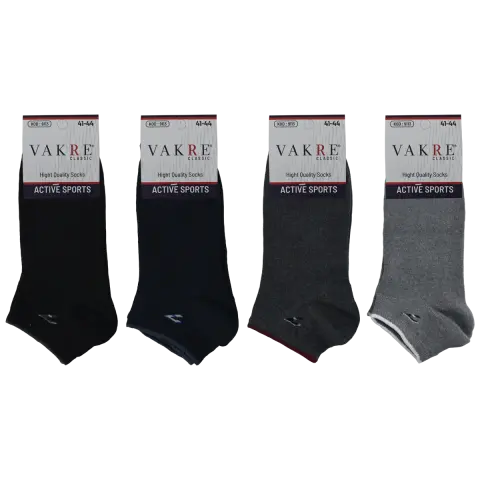 Vakre 9113-7 (41-44 NO) Erkek Penye Likralı Patik Çorap 12'li