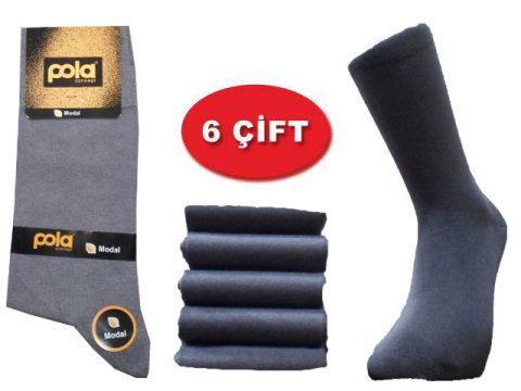 POLA ERKEK BEDİR MODEL DİKİŞSİZ MODAL ÇORAP PAKET 6 ADET