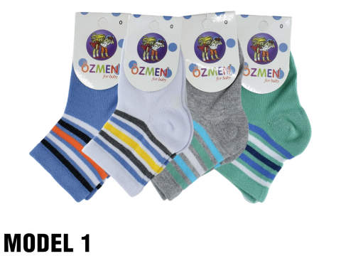 Özmen 0-1-3 Yaş Erkek Bebek Çorap 12'li